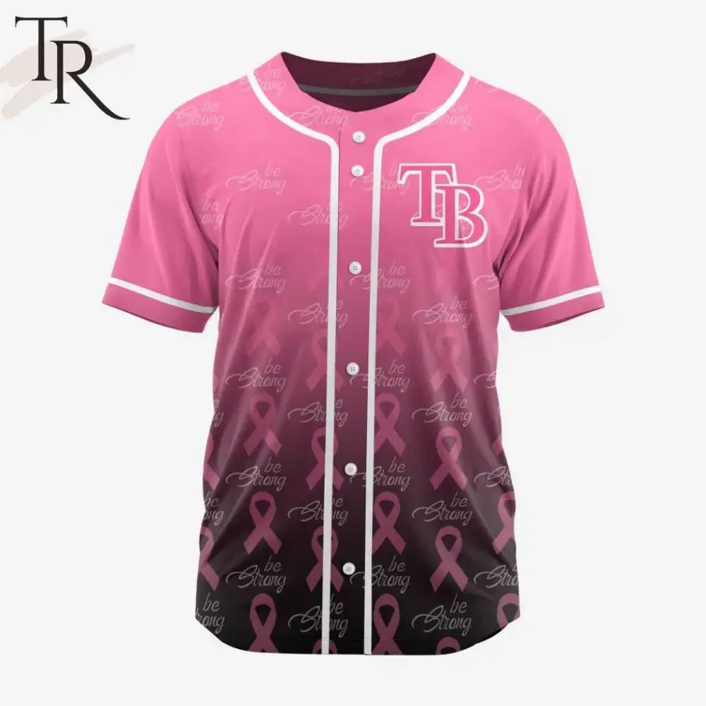 Support Breast Cancer Awareness: Pink Ribbon Baseball Jersey – Be Strong, Stylish & Comfortable! Image