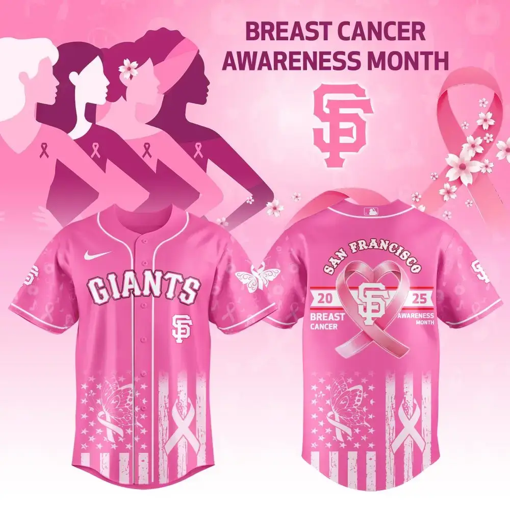 Support Breast Cancer Awareness With Pink Giants Jersey - Limited Edition 2025 Image