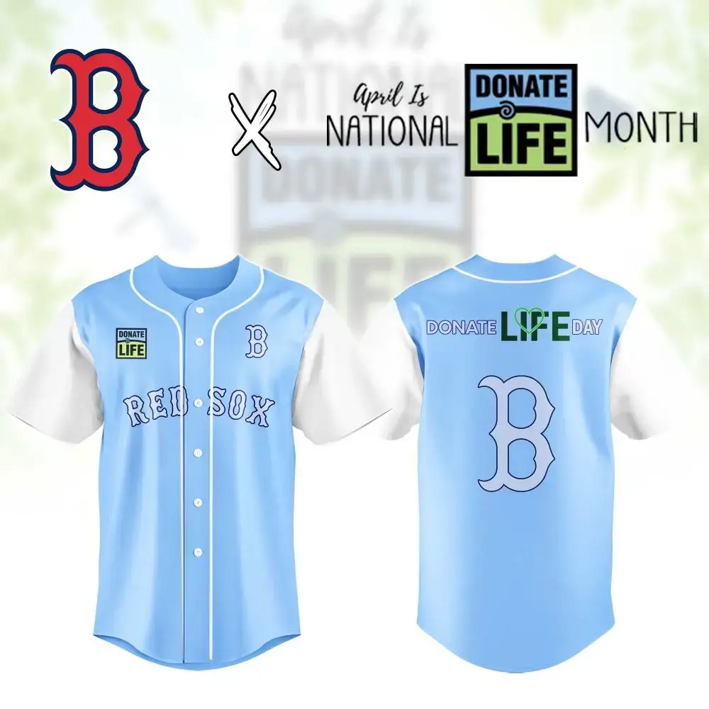 Support Donate Life Month: Limited Edition Red Sox Blue Jersey - Get Yours Now! Image