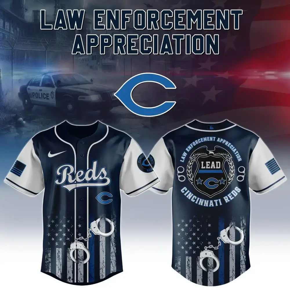 Support Law Enforcement With Cincinnati Reds Jersey - Limited Edition Tribute Image