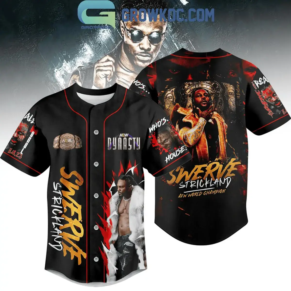 Swerve Strickland AEW Dynasty Fan Baseball Jersey Image
