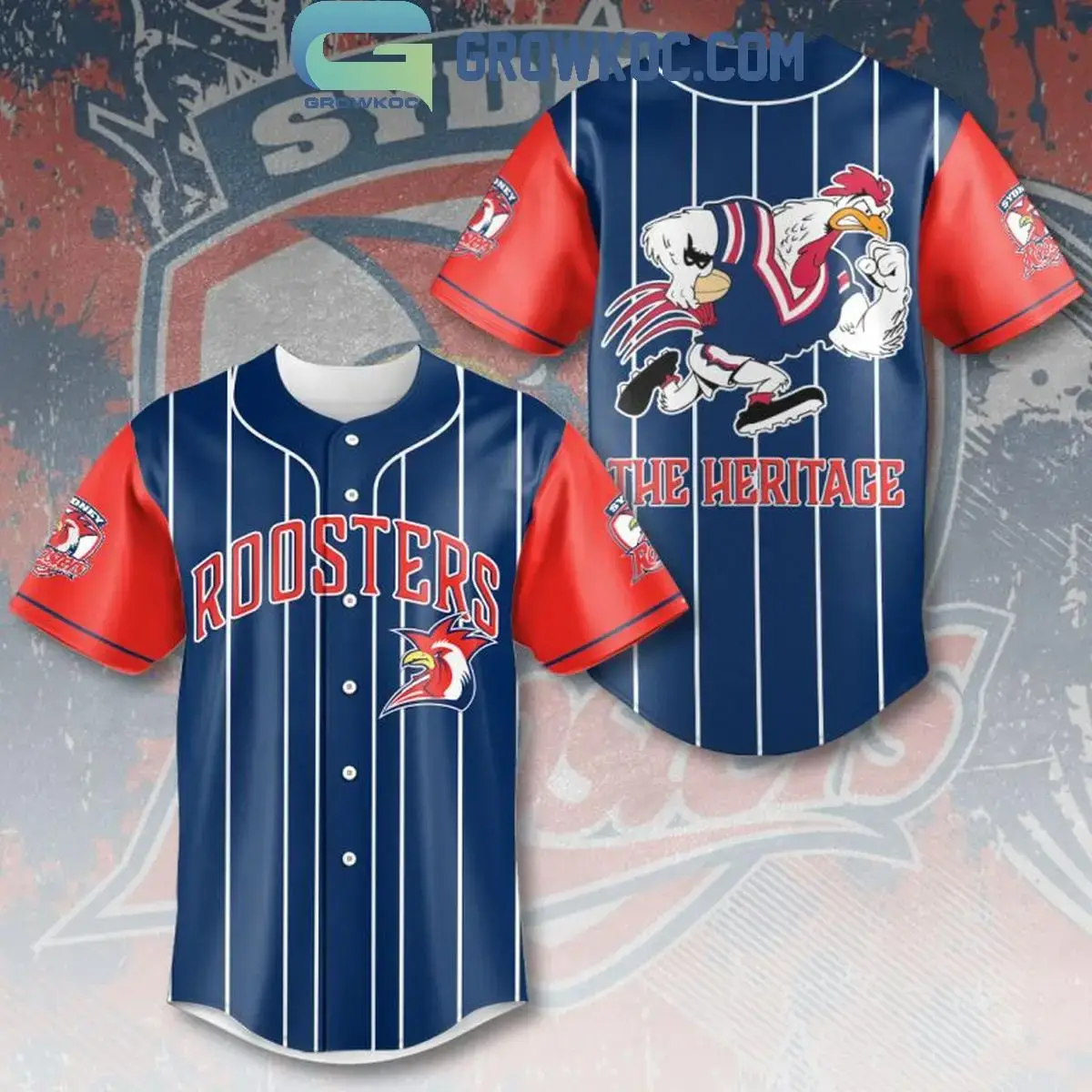 Sydney Roosters Since 1908 The Heritage 2024 Baseball Jersey Image
