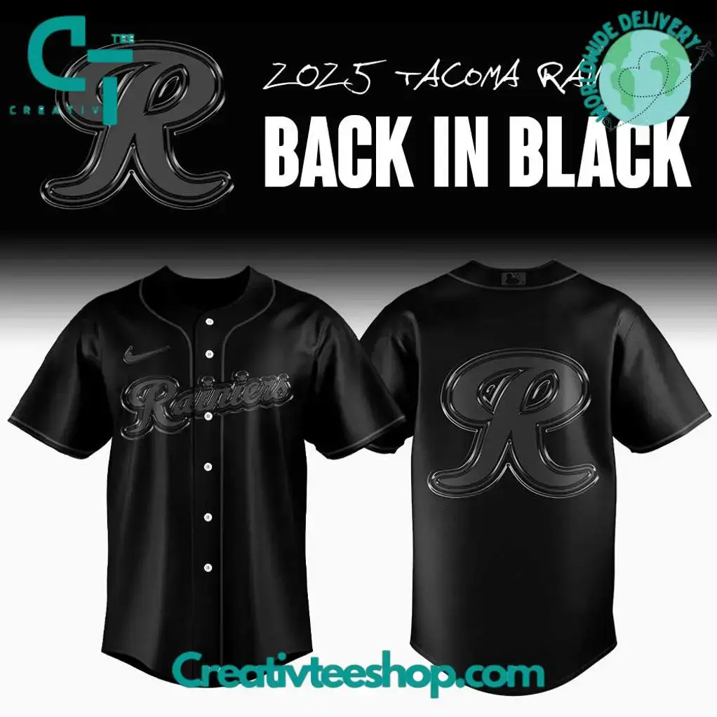 Tacoma Rainiers "Back In Black" Special Baseball Jersey Image
