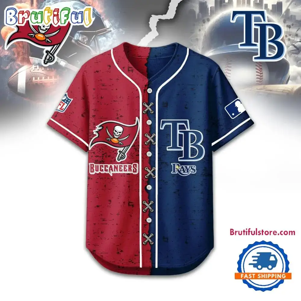 Tampa Bay Buccaneers Mix Tampa Bay Rays Sporty New Design Baseball Jersey Image
