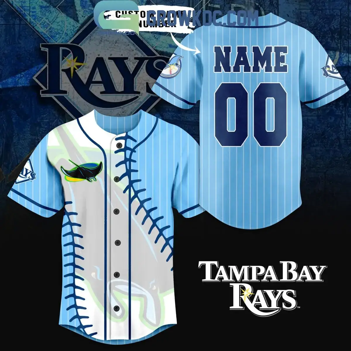 Tampa Bay Rays Baseball Fan Love Personalized Baseball Jersey Image