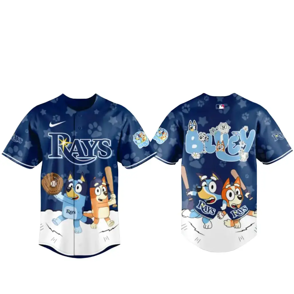 Tampa Bay Rays Bluey Night Game Baseball Jersey Image