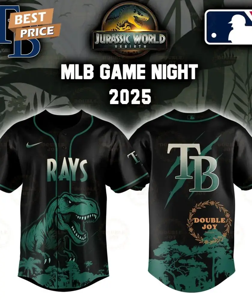 Tampa Bay Rays Jurassic World Rebirth Game Night 2025 Special Edition Baseball Jersey Image