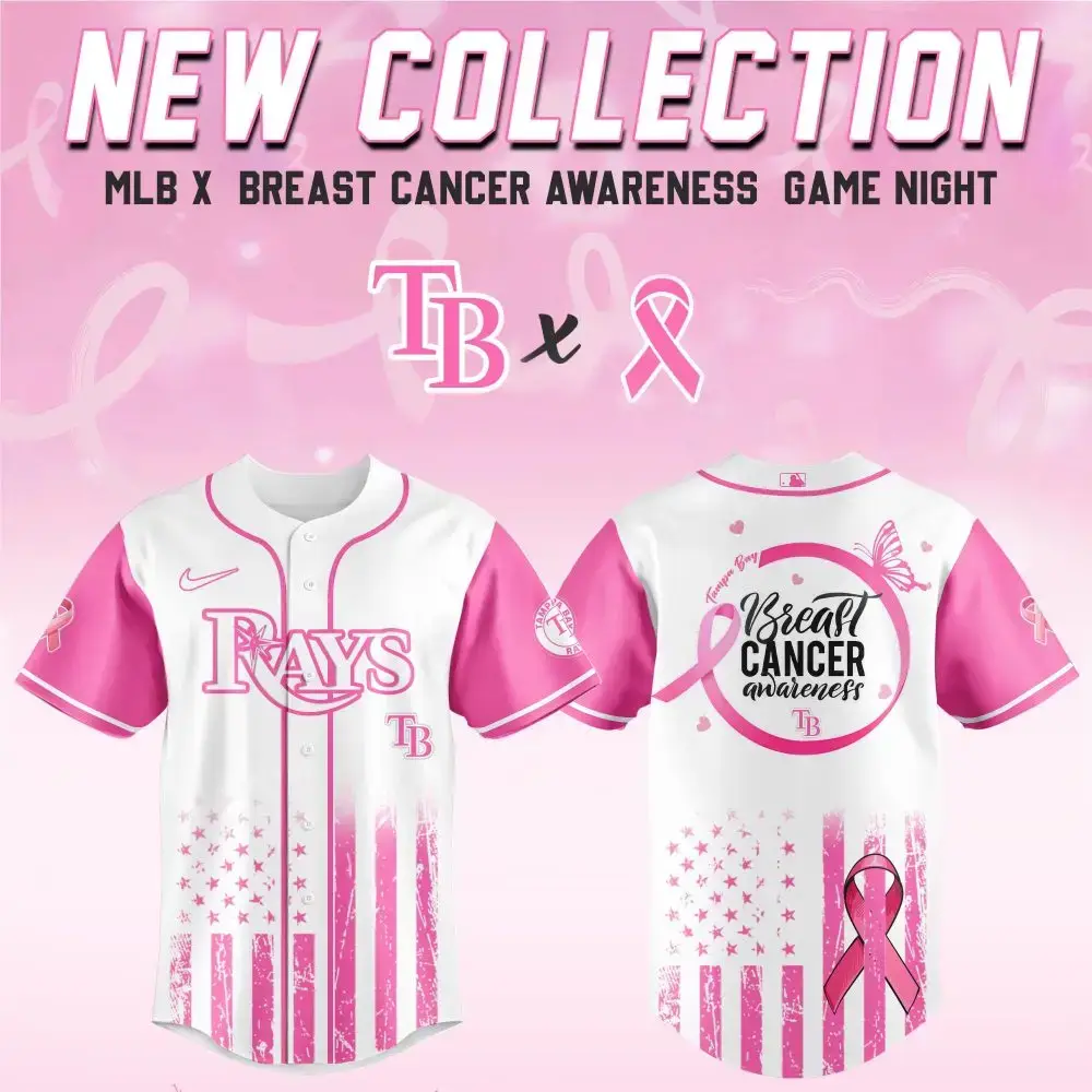 Tampa Bay Rays Mlb X Breast Cancer Awareness Month Hope In Pink Custom Baseball Jersey Image