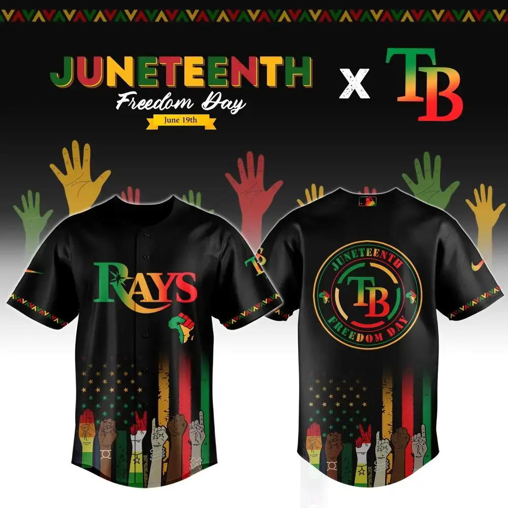 Tampa Bay Rays Mlb X Juneteenth Custom Baseball Jersey Image