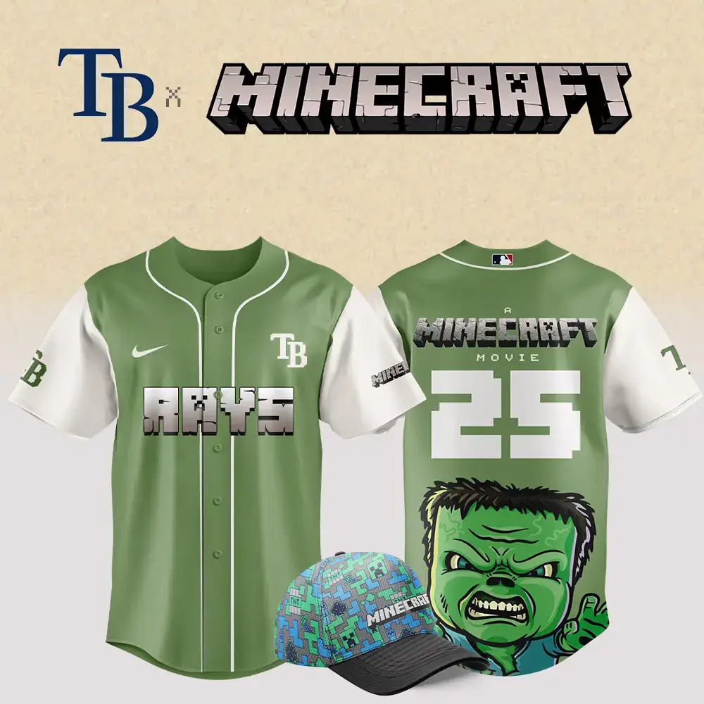 Tampa Bay Rays Mlb X Minecraft Movie Custom Baseball Jersey Image