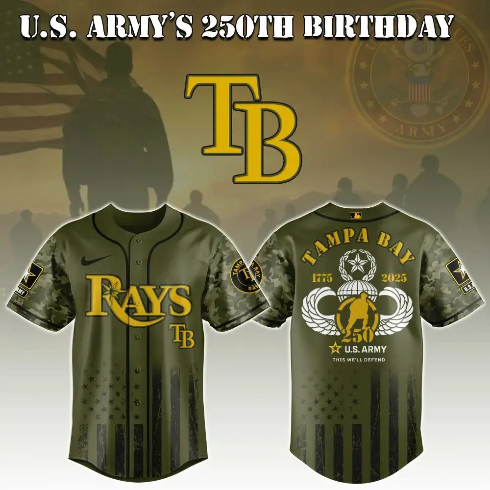 Tampa Bay Rays Mlb X U.S. Army This We'Ll Defend Custom Baseball Jersey Image