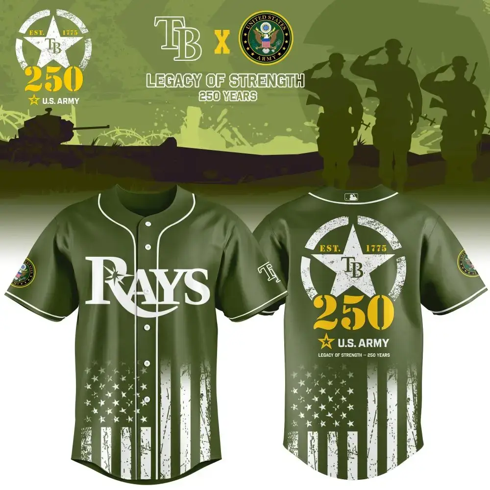 Tampa Bay Rays Mlb X Usa Legacy Of Strength Custom Baseball Jersey Image