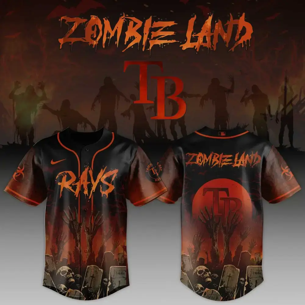 Tampa Bay Rays Mlb X Zombieland Custom Baseball Jersey Image