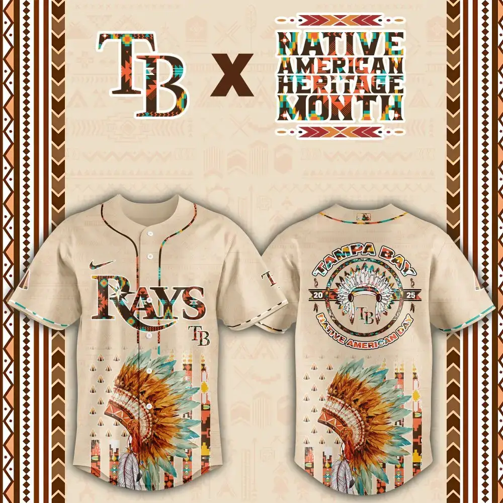 Tampa Bay Rays Native American Heritage Month Custom Baseball Jersey Image