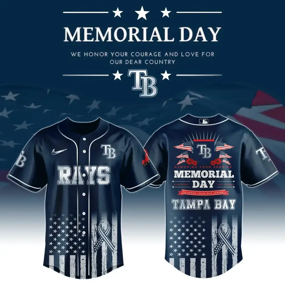 Tampa Bay Rays Special Memorial Day Limited Edition Custom Baseball Jersey Image