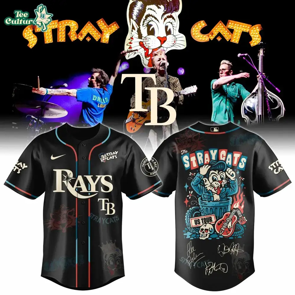 Tampa Bay Rays Stray Cats 2026 US Tour Inspired Baseball Jersey Image