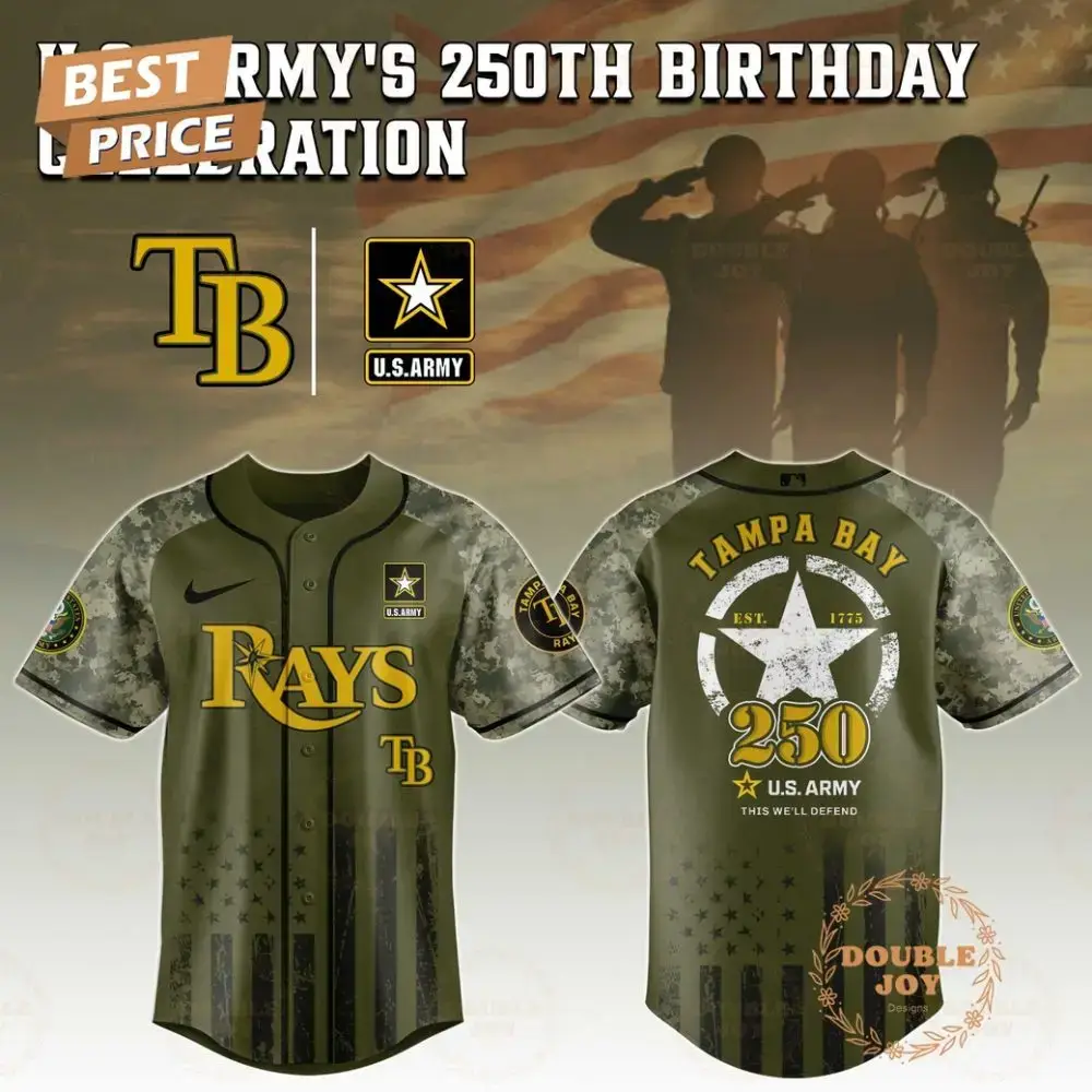 Tampa Bay Rays U.S. Army'S 250Th Limited Edition Baseball Jersey Image