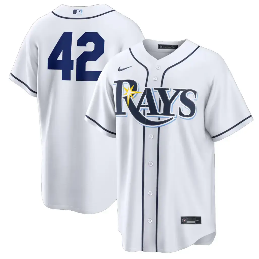 Tampa Bay Rays White Home 2026 Jackie Robinson Day Baseball Jersey Image