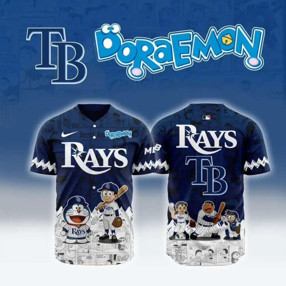 Tampa Bay Rays X Doraemon Custom Baseball Jersey Image