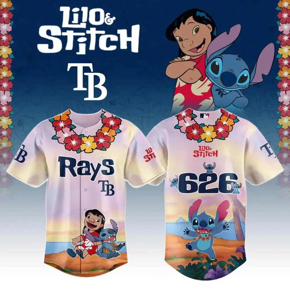 Tampa Bay Rays X Lilo & Stitch Special Edition Custom Baseball Jersey Image