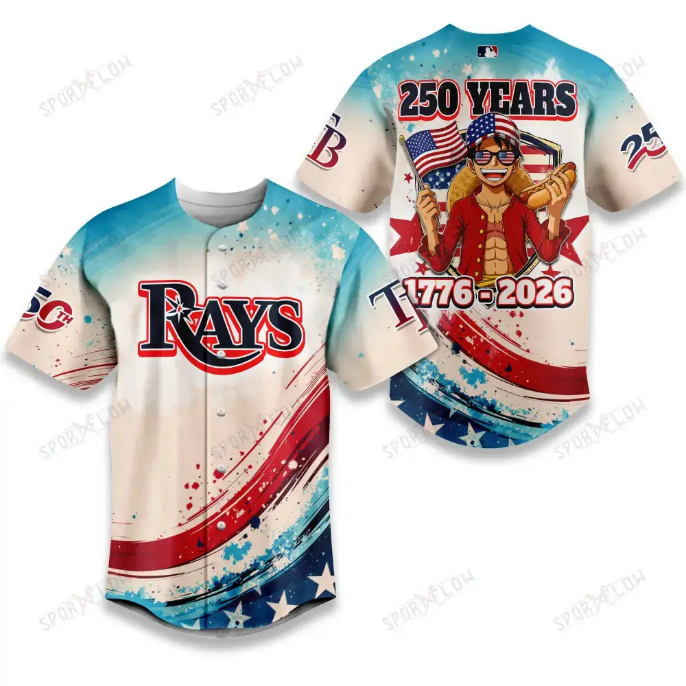 Tampa Bay Rays X Luffy 250 Years Celebration Party Baseball Jersey Image