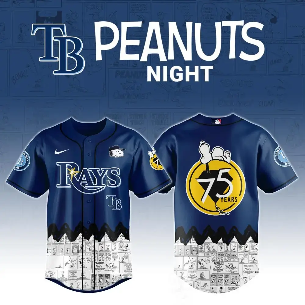 Tampa Bay Rays X Peanuts Night Custom Baseball Jersey Image
