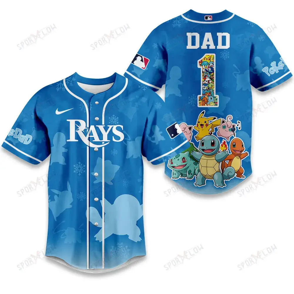 Tampa Bay Rays X Pokemon Ultimate Dad Edition Baseball Jersey Image