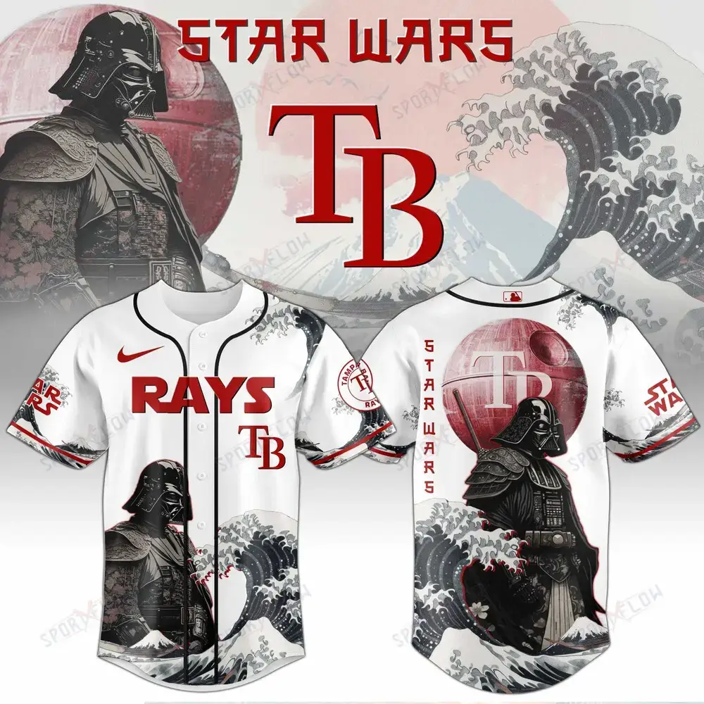 Tampa Bay Rays X Star Wars Darth Vader Japanese Aesthetic Baseball Jersey Image