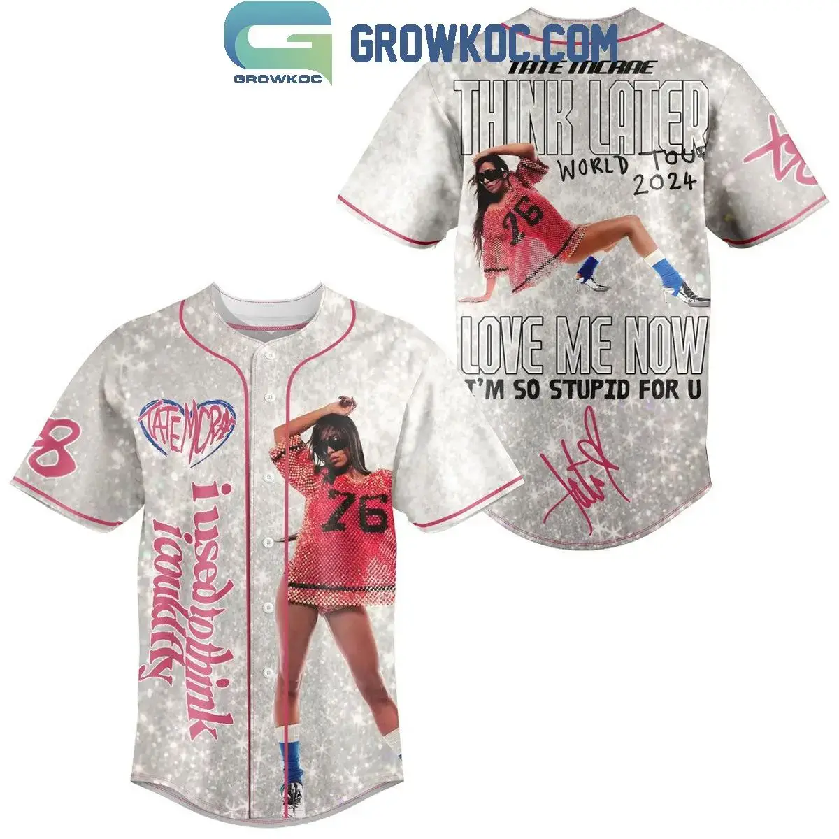 Tate McRae Love Me Now I'm So Stupid For U Baseball Jersey Image