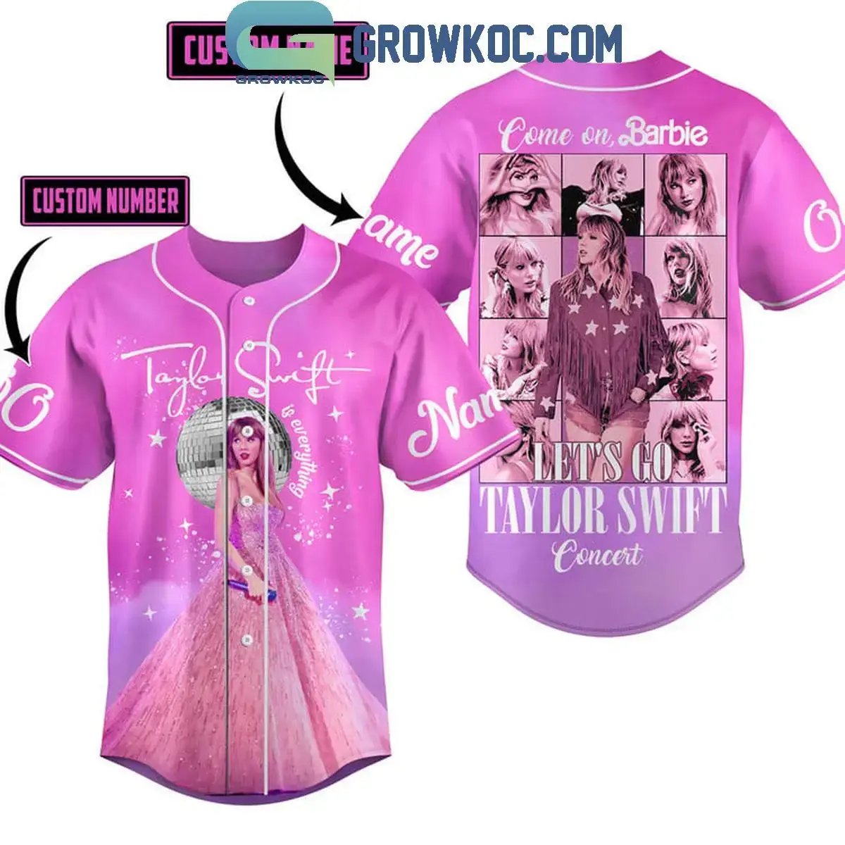 Taylor Swift Come On Barbie Let't Go Personalized Baseball Jersey Image