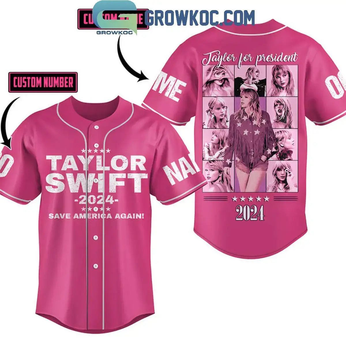 Taylor Swift For President 2024 Personalized Baseball Jersey Image