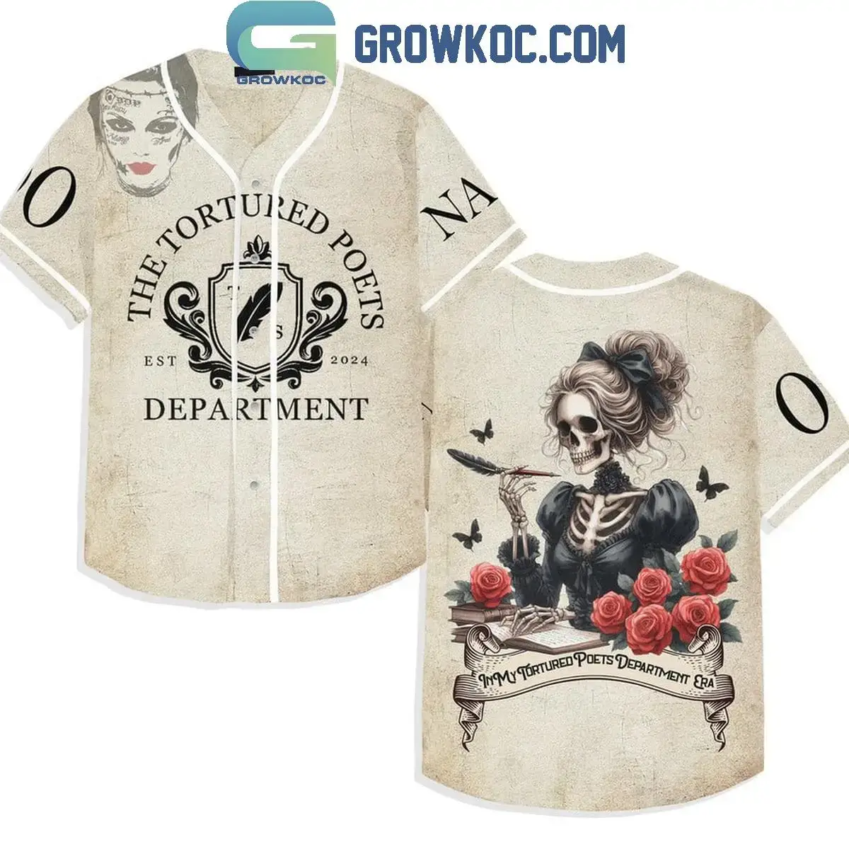 Taylor Swift In My TTPD Era Personalized Baseball Jersey White Version Image