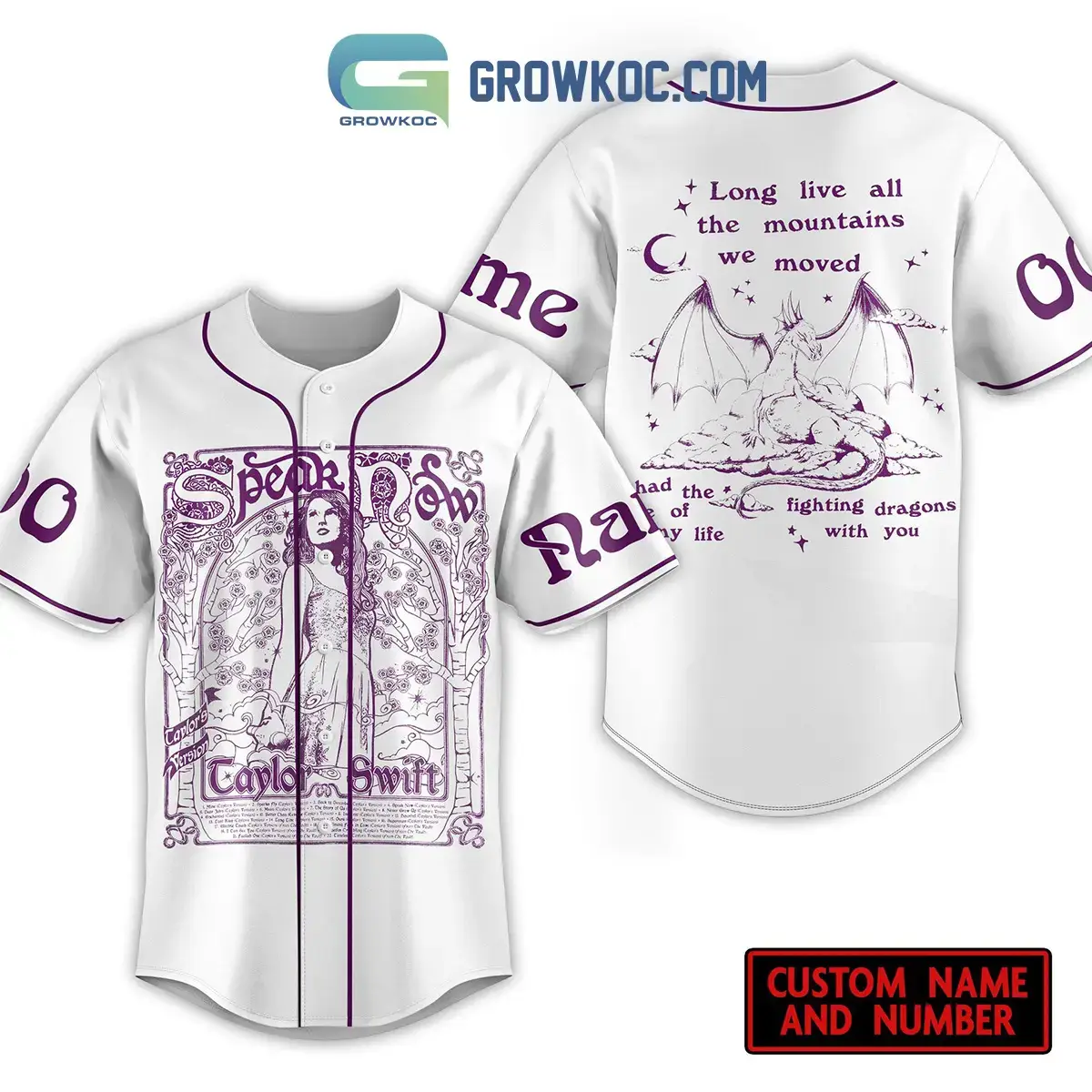Taylor Swift Speak Now Long Live All The Mountain We Moved Personalized Baseball Jersey Image