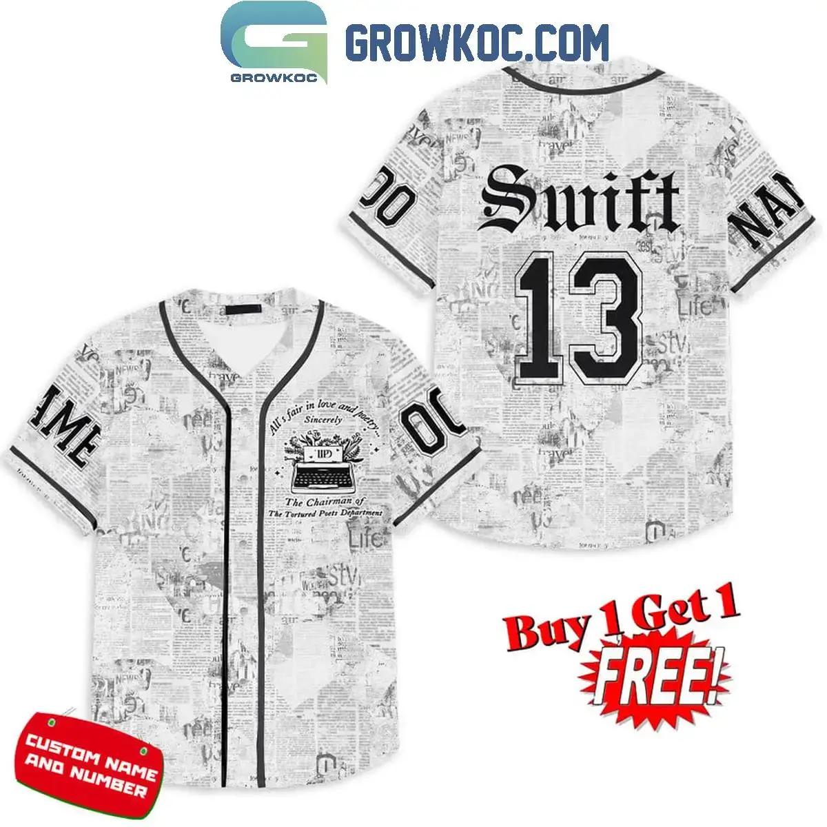 Taylor Swift The Chairman Of The Tortured Poets Department Personalized Baseball Jersey Image