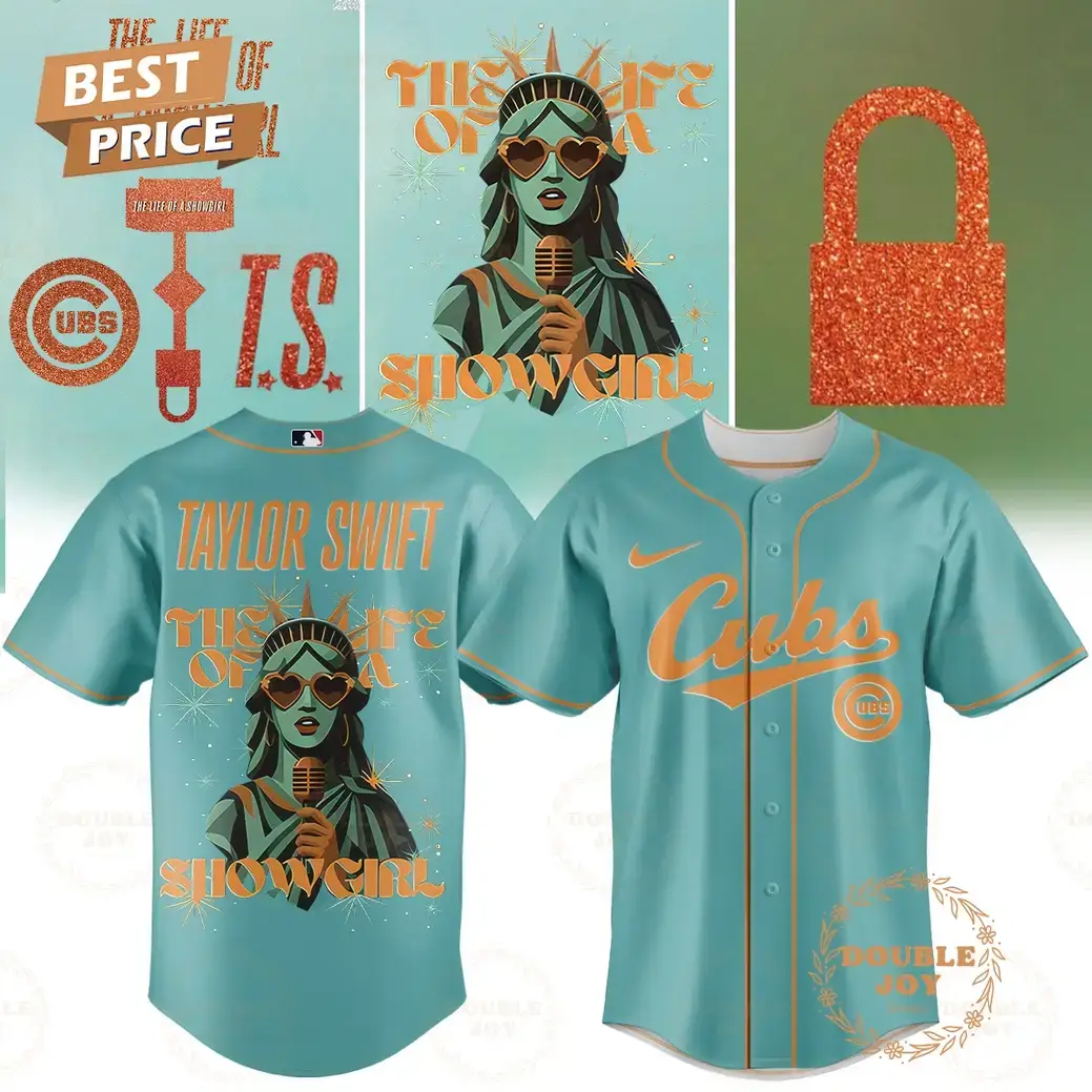 Taylor swift x Chicago Cubs The Life Of A Showgirl Special Edition Baseball Jersey Image