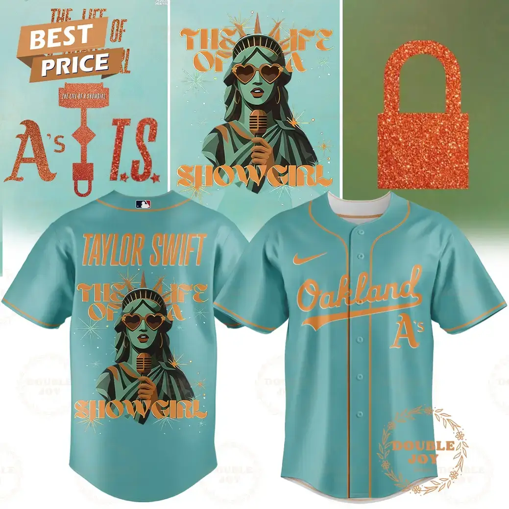 Taylor swift x Oakland Athletics The Life Of A Showgirl Special Edition Baseball Jersey Image