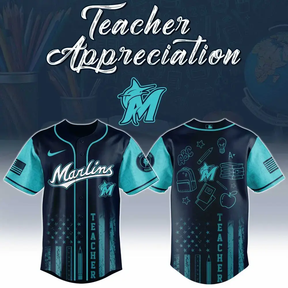 Teacher Appreciation Marlins Jersey - Celebrate Educators With Style & Pride! Image
