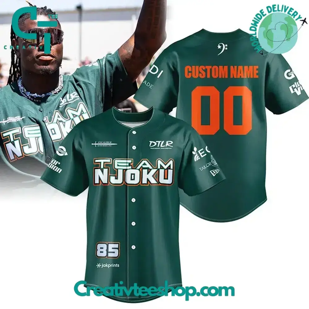 Team Njoku Green Baseball Jersey Image