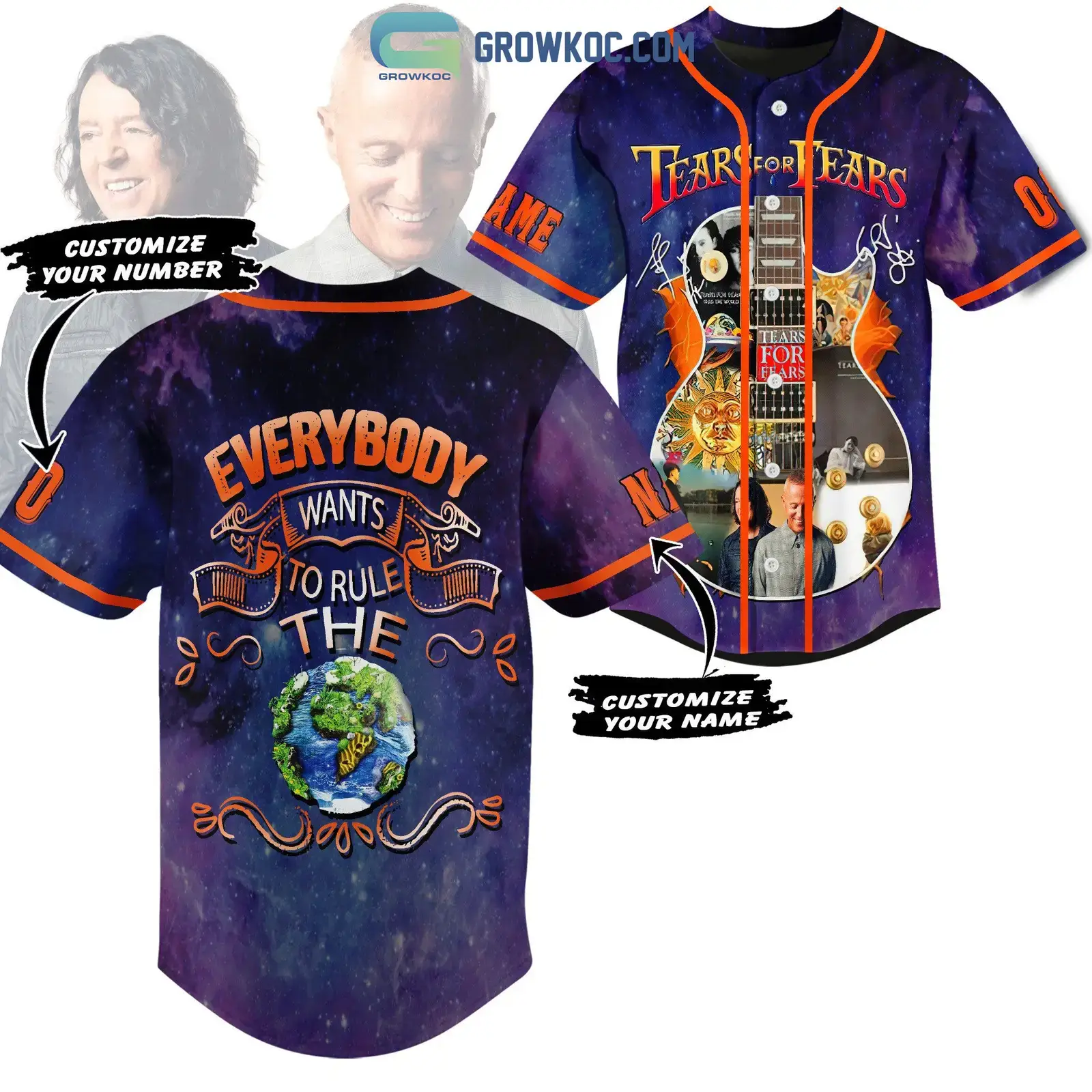 Tears For Fears Everybody Wants To Rule The World Personalized Baseball Jersey Image