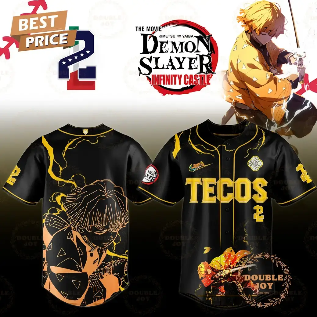 Tecolotes De Dos Laredos x Demon Slayer Zenitsu Limited Edition 2025 Baseball Jersey Image