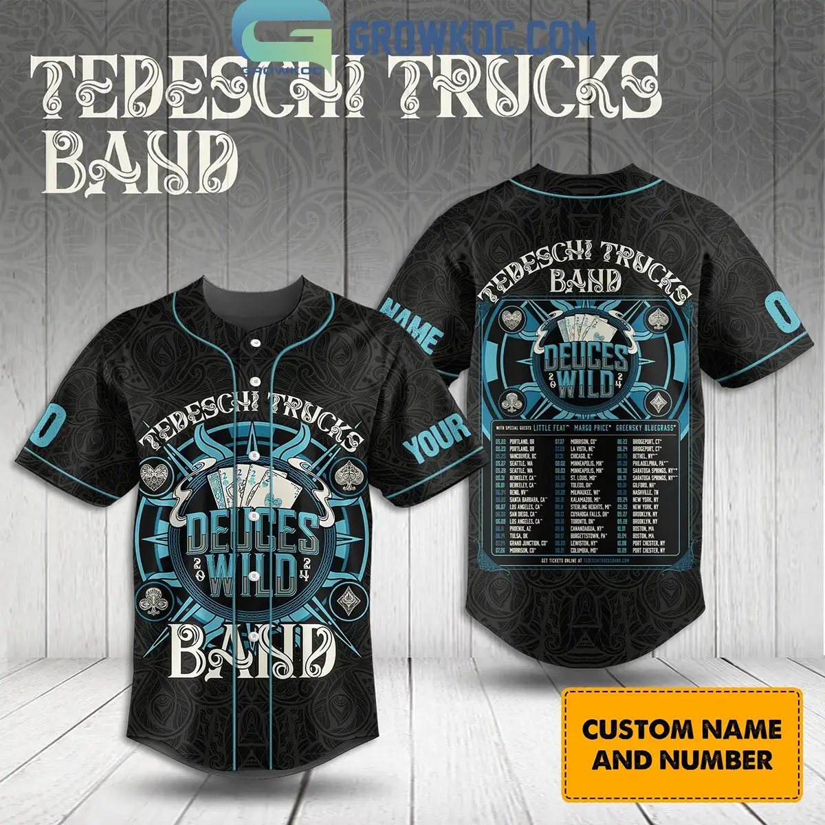 Tedeschi Trucks Band Deuces Wild 2024 Tour Personalized Baseball Jersey Image