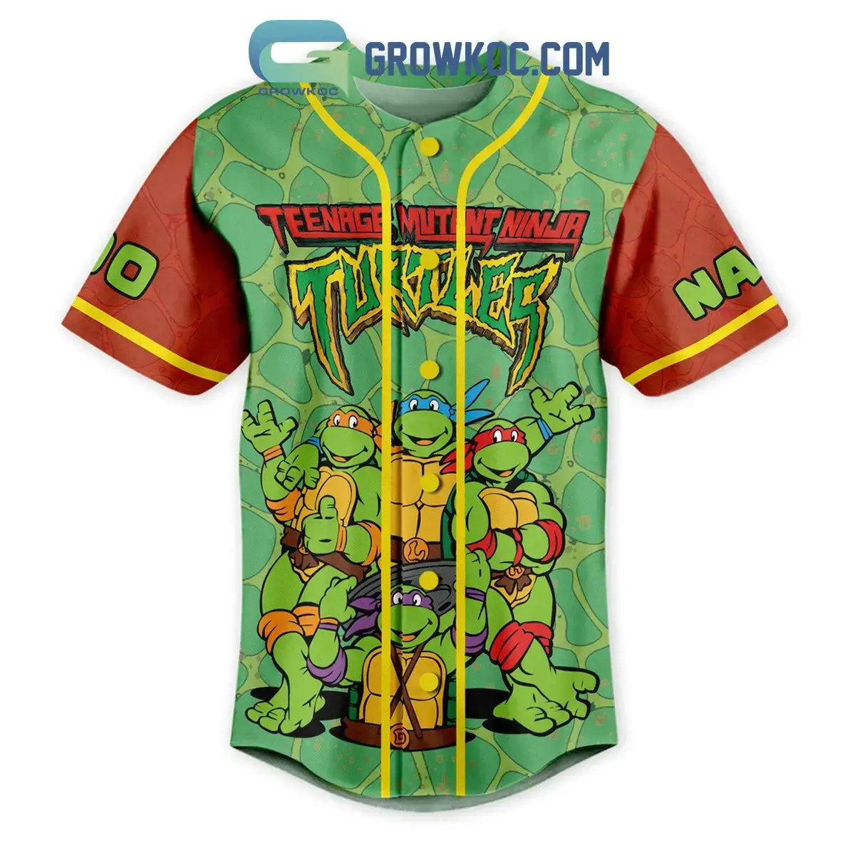 Teenage Mutan Ninja Turtles Strong Smart Brave Funny Personalized Baseball Jersey Image
