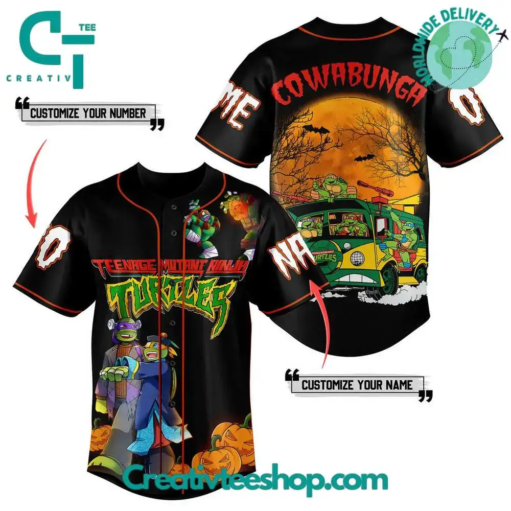 Teenage Mutant Ninja Turtles Cowabunga Custom Name Baseball Jersey Image
