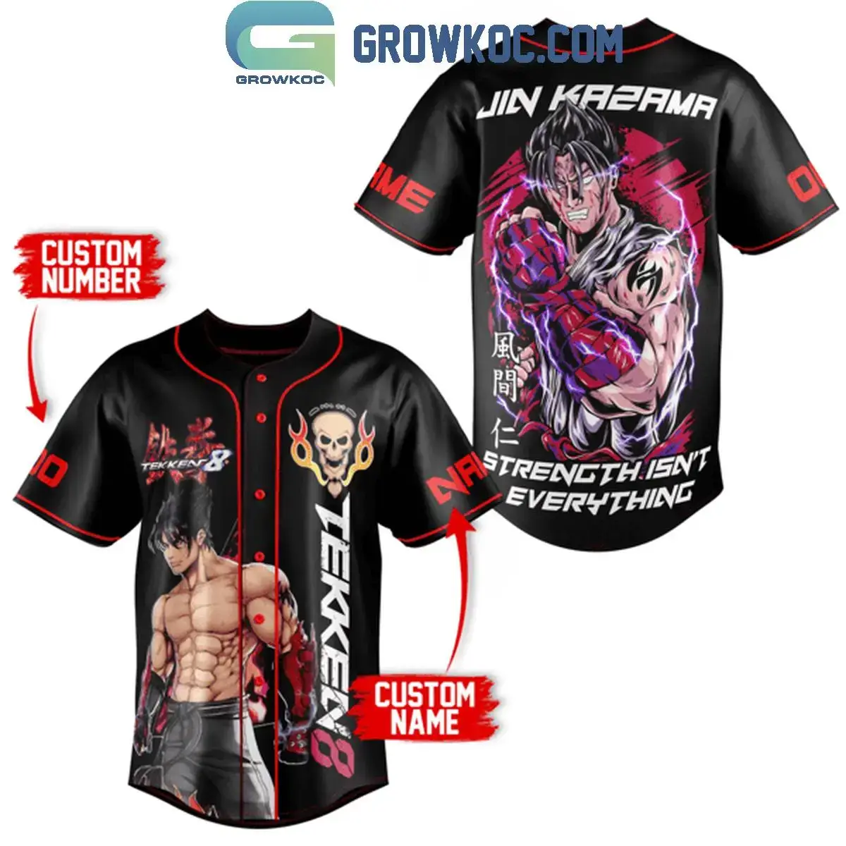 Tenken 8 Jin Kasama Strength Isn't Everything Personalized Baseball Jersey Image