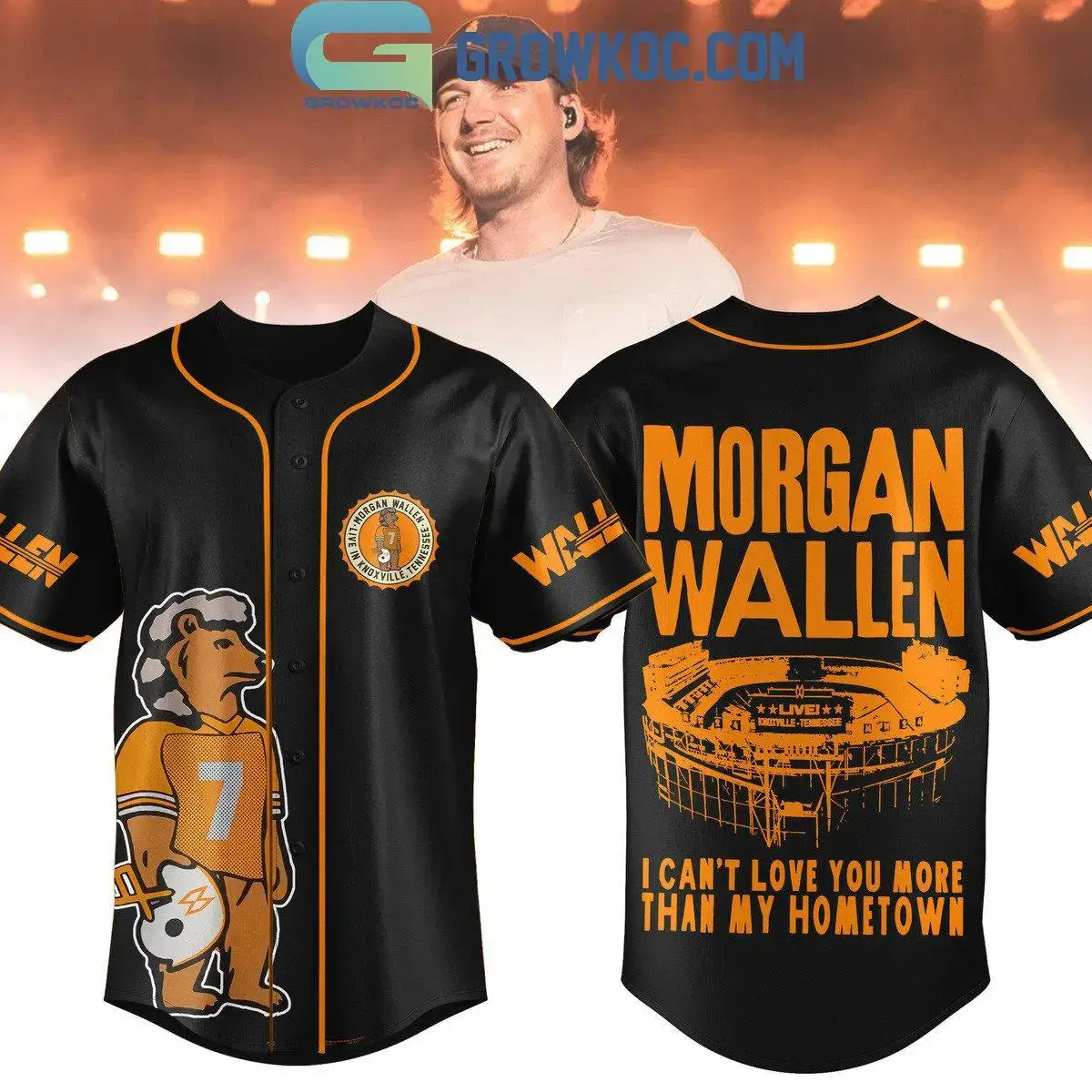 Tennessee Vols Morgan Wallen Home Performance 2024 Hometown Baseball Jersey Image