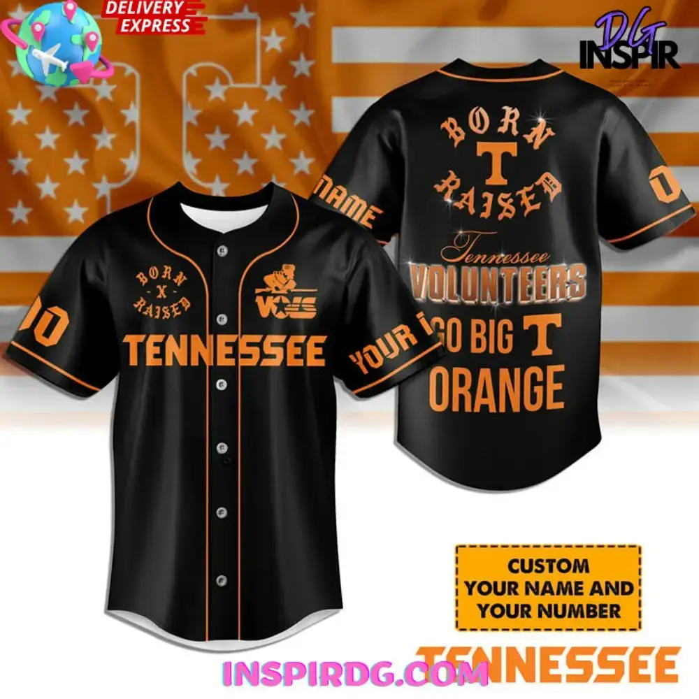 Tennessee Volunteers Born Raiser Black Baseball Jersey Image