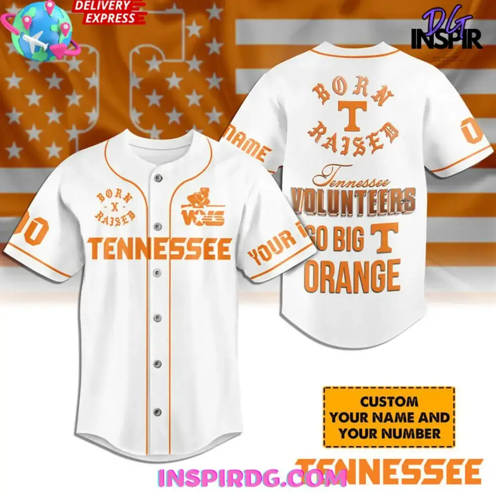 Tennessee Volunteers Born Raiser White Baseball Jersey Image