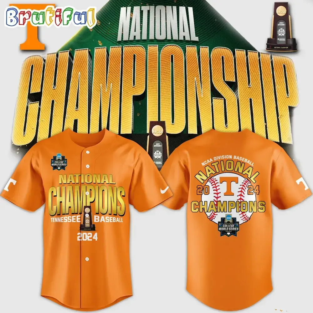 Tennessee Volunteers Champions 2024 NCAA College World Series Division I Jersey Shirt Image