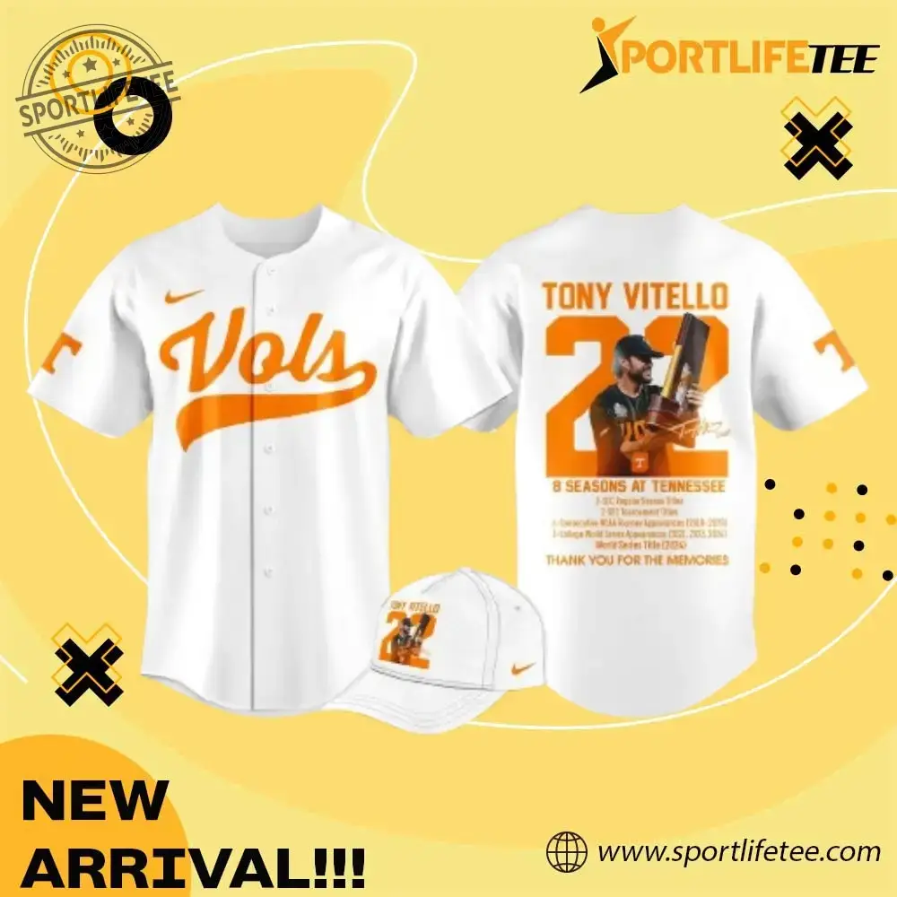 Tennessee Volunteers Thank You Coach Vitello Baseball Jersey Image