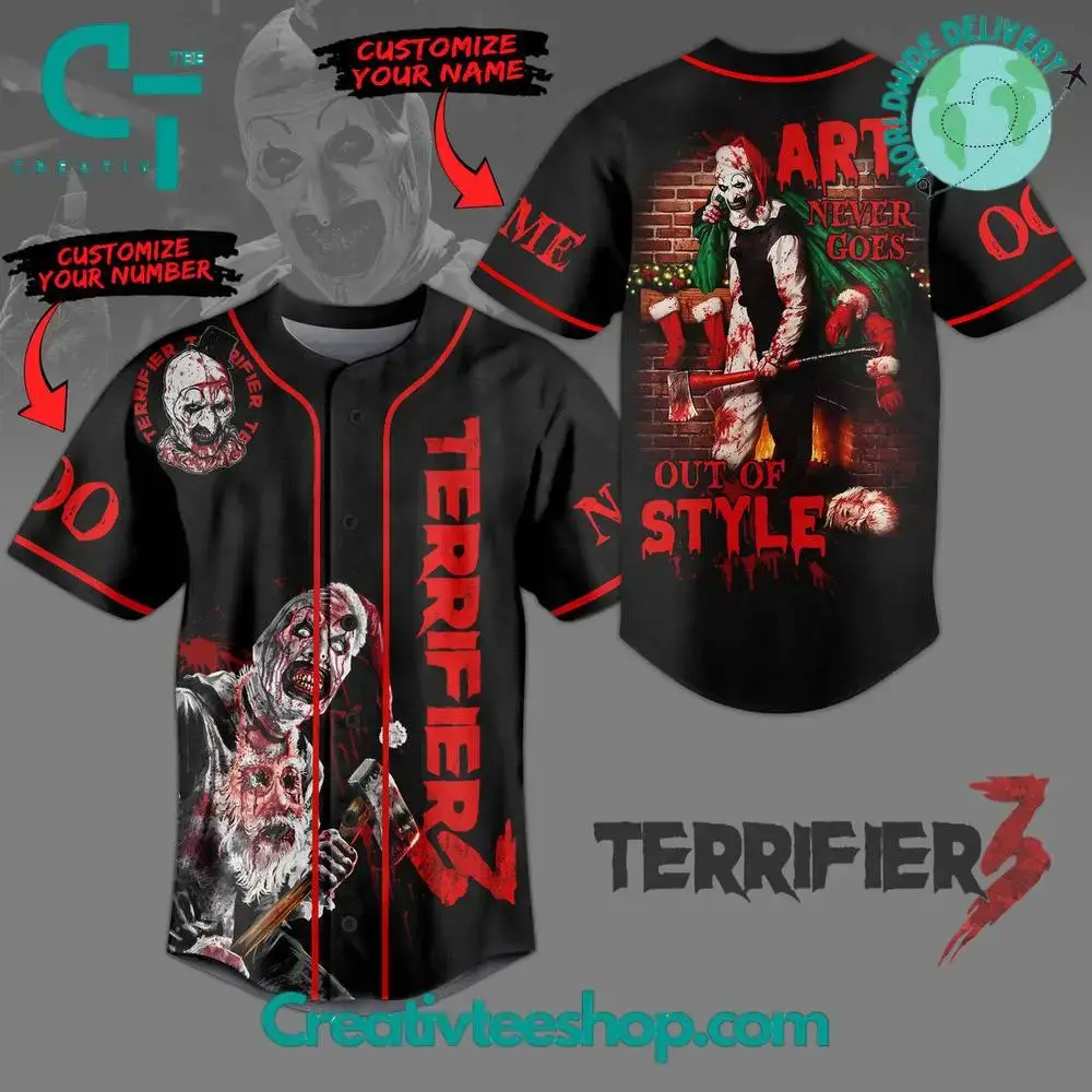 Terrifier 3 Out Of Style Baseball Jersey Image